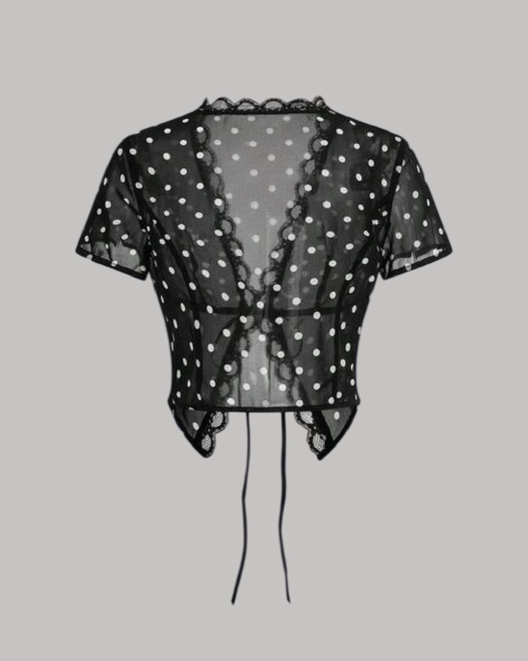 Cardigan de encaje con polka dots