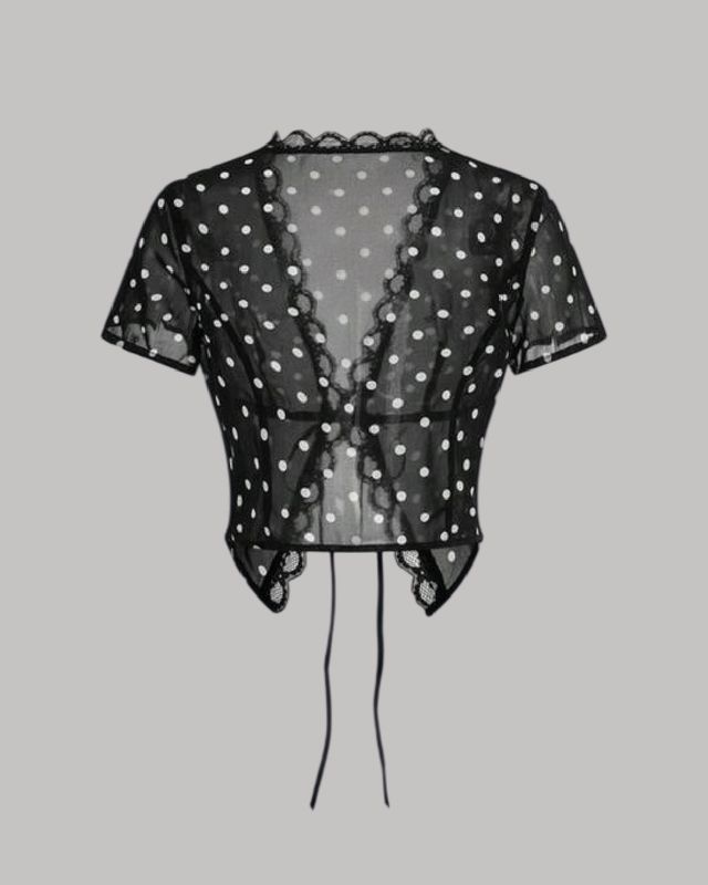 Blusa de encaje con polka dots