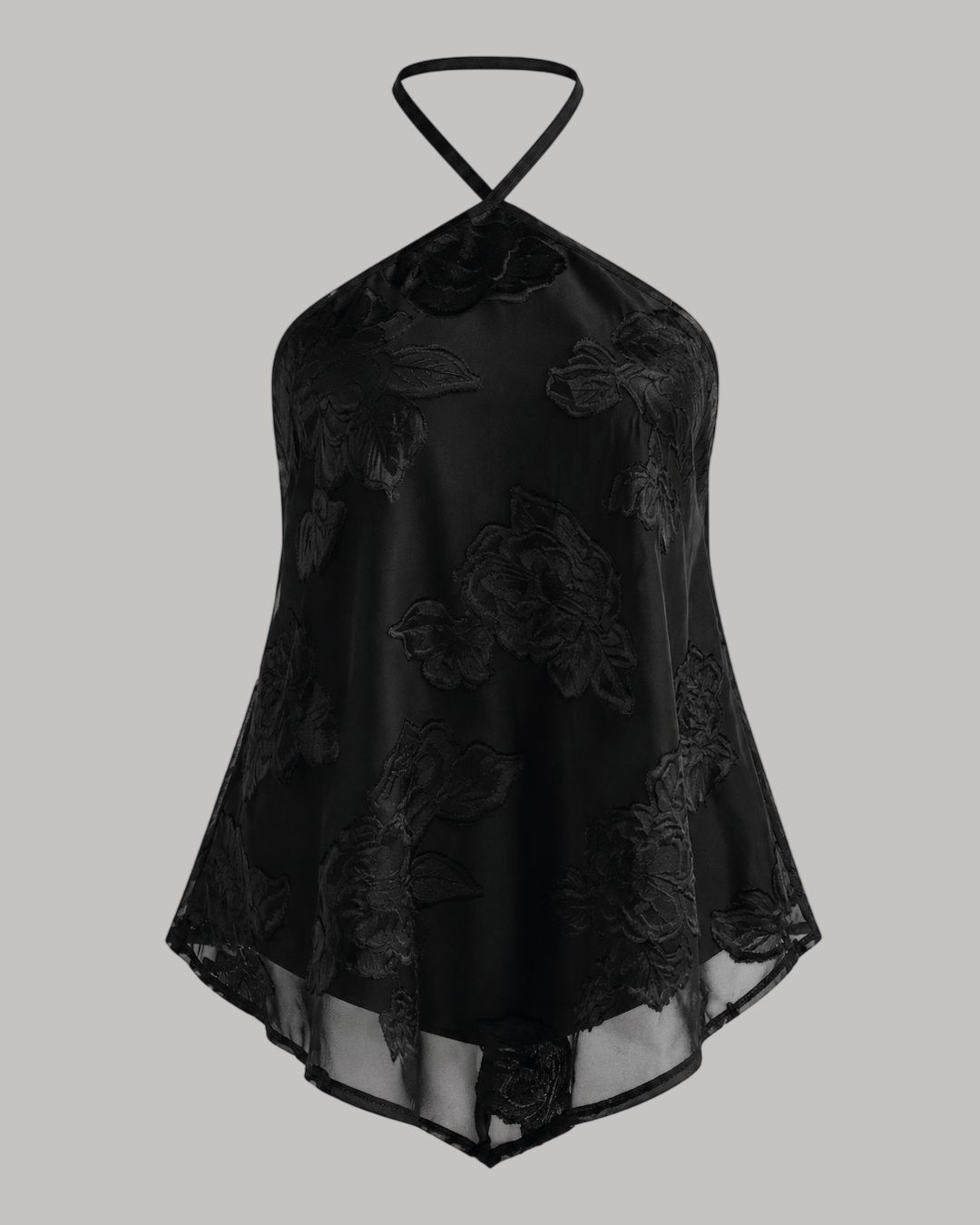 Blusa floral con detalle en el cuello