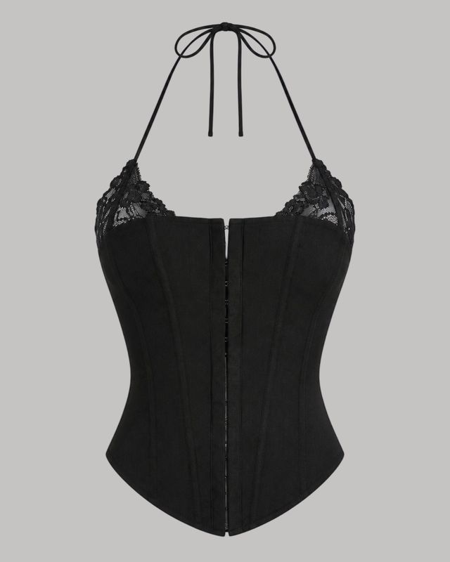 Bustier de encaje con diseño frontal