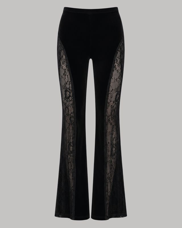 Pantalón de terciopelo con encaje