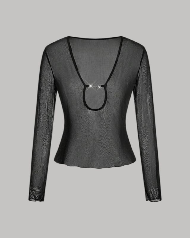 Blusa manga larga con diseño frontal