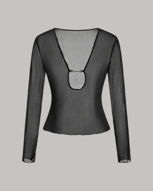Blusa manga larga con diseño frontal