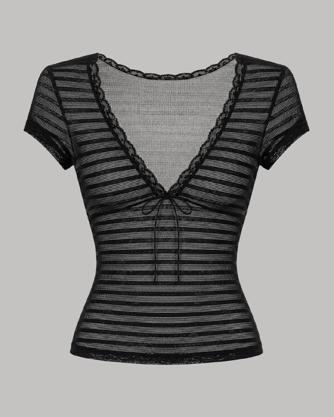 Blusa de lineas, estilo encaje