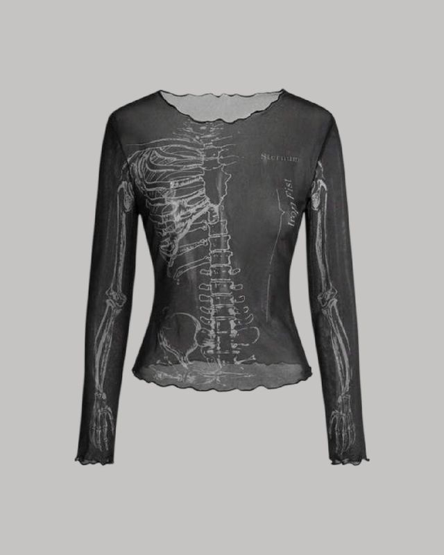 Blusa manga larga de esqueleto
