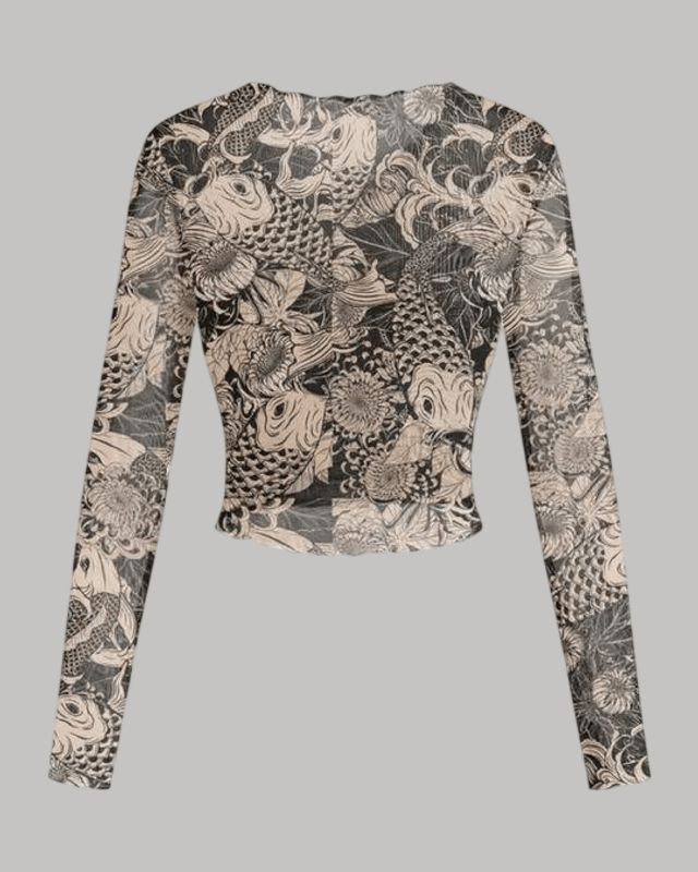 Blusa manga larga mesh