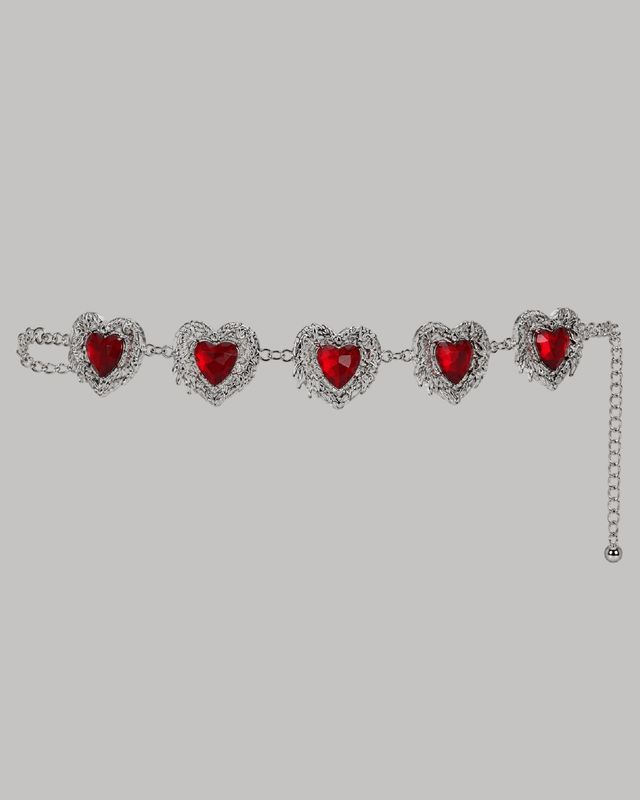 Cadena de cintura de corazón en llamas