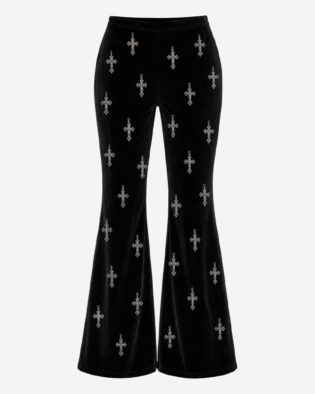 Pantalón de terciopelo con cruces