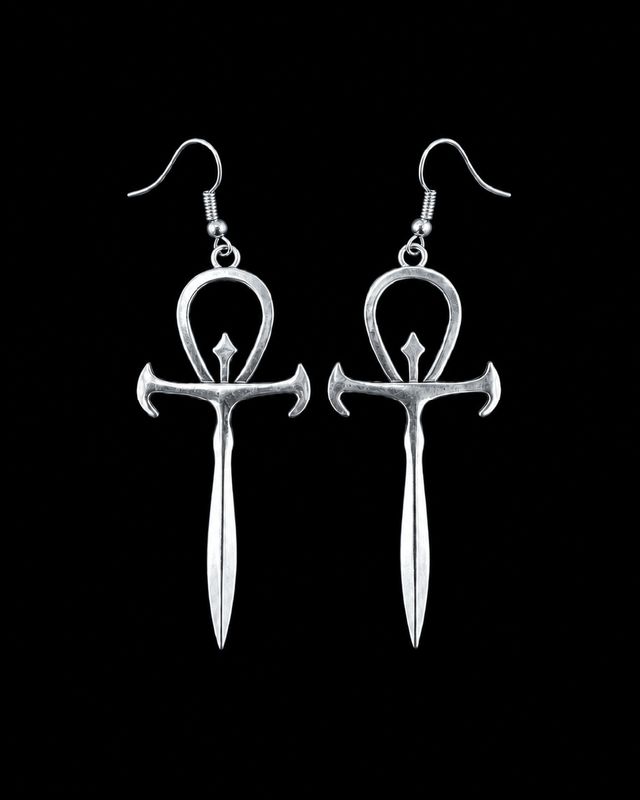 ​Aretes de cruz ankh