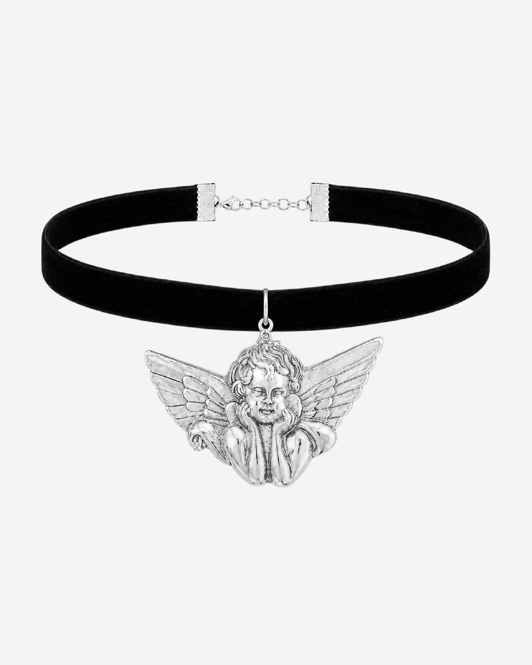 ​Choker con dije de querubín chunky 🖤✨