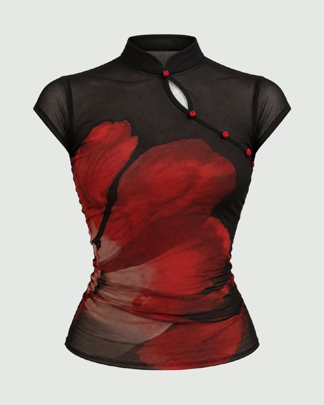 Blusa japonesa floral