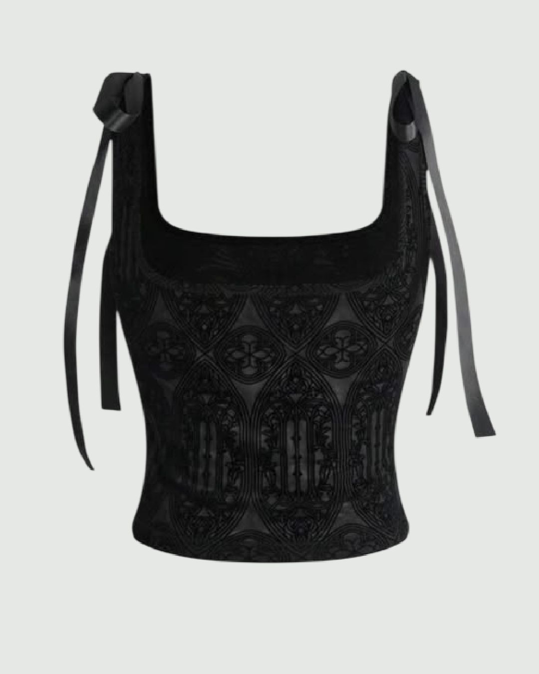 Top con estampado y listones en los hombros