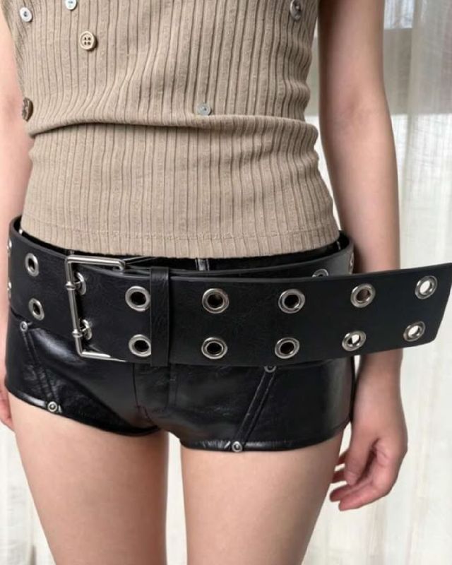 Cinturon ancho de cuero bohemio