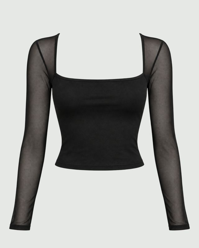 Blusa manga larga mesh