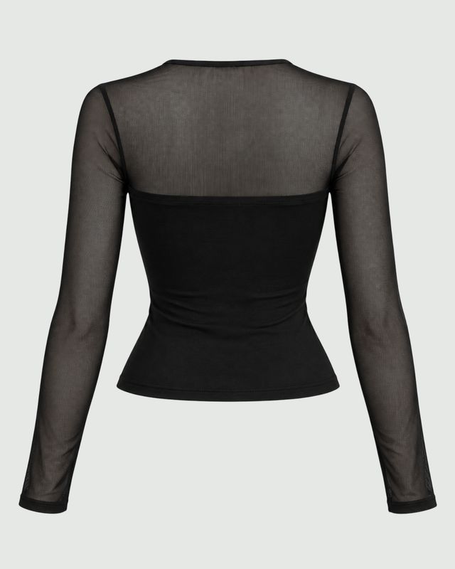 Blusa manga larga mesh