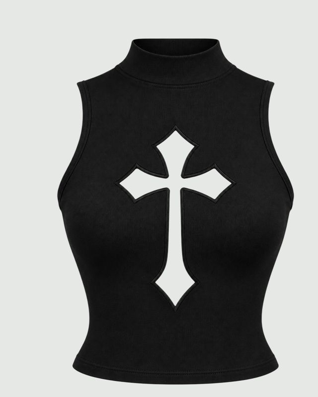 Top con cruz frontal