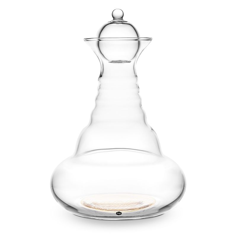 Karaffe Alladin 1,3 l Gold - Blume des Lebens - Glasstöpsel - mundgeblasen