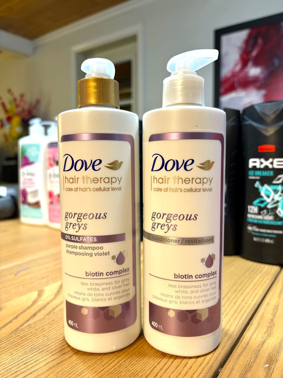 DOVE HAIR THERAPY GORGEOUS GRAY SHAMPOO &amp; CONDITIONER SET 400 ml