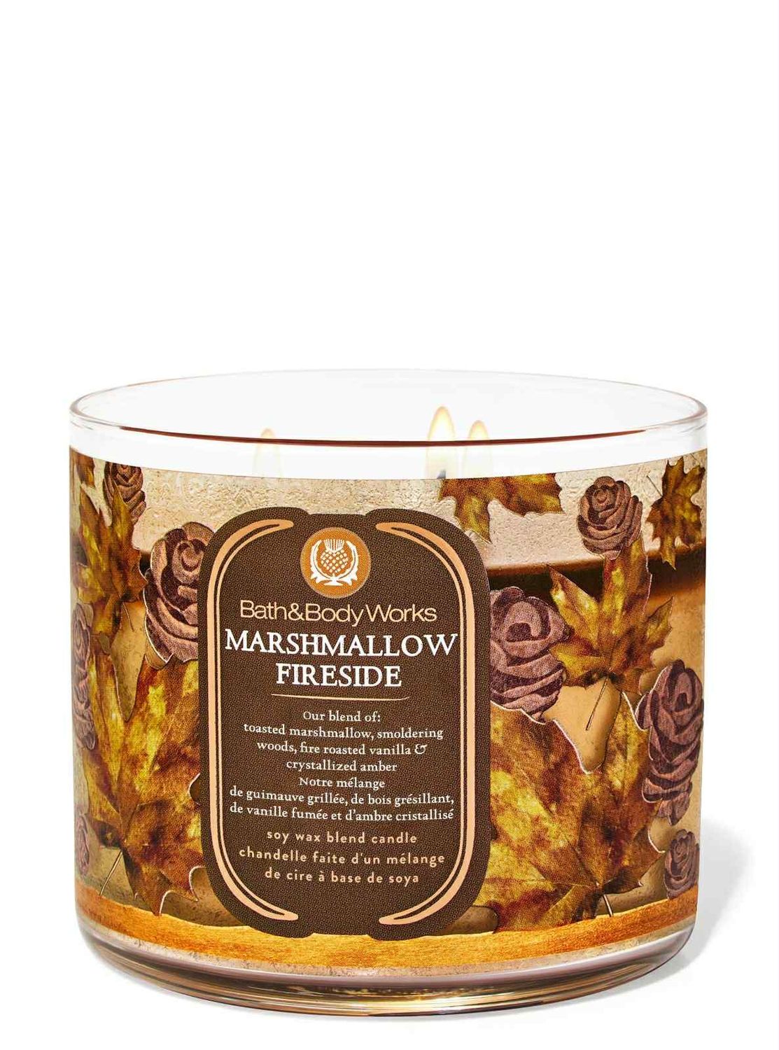 MARSHMALLOW FIRESIDE 3WICK CANDLE INTRANSITB14
