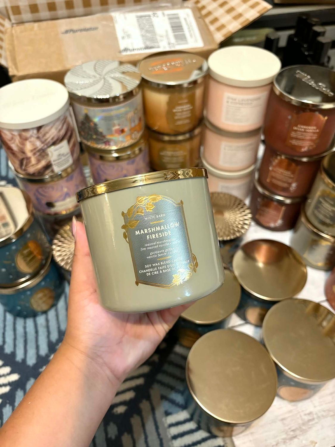 MARSHMALLOW FIRESIDE 3WICKS CANDLE ONHAND