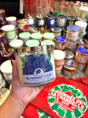 BLUEBERRY SUGAR 3WCANDLE ONHAND