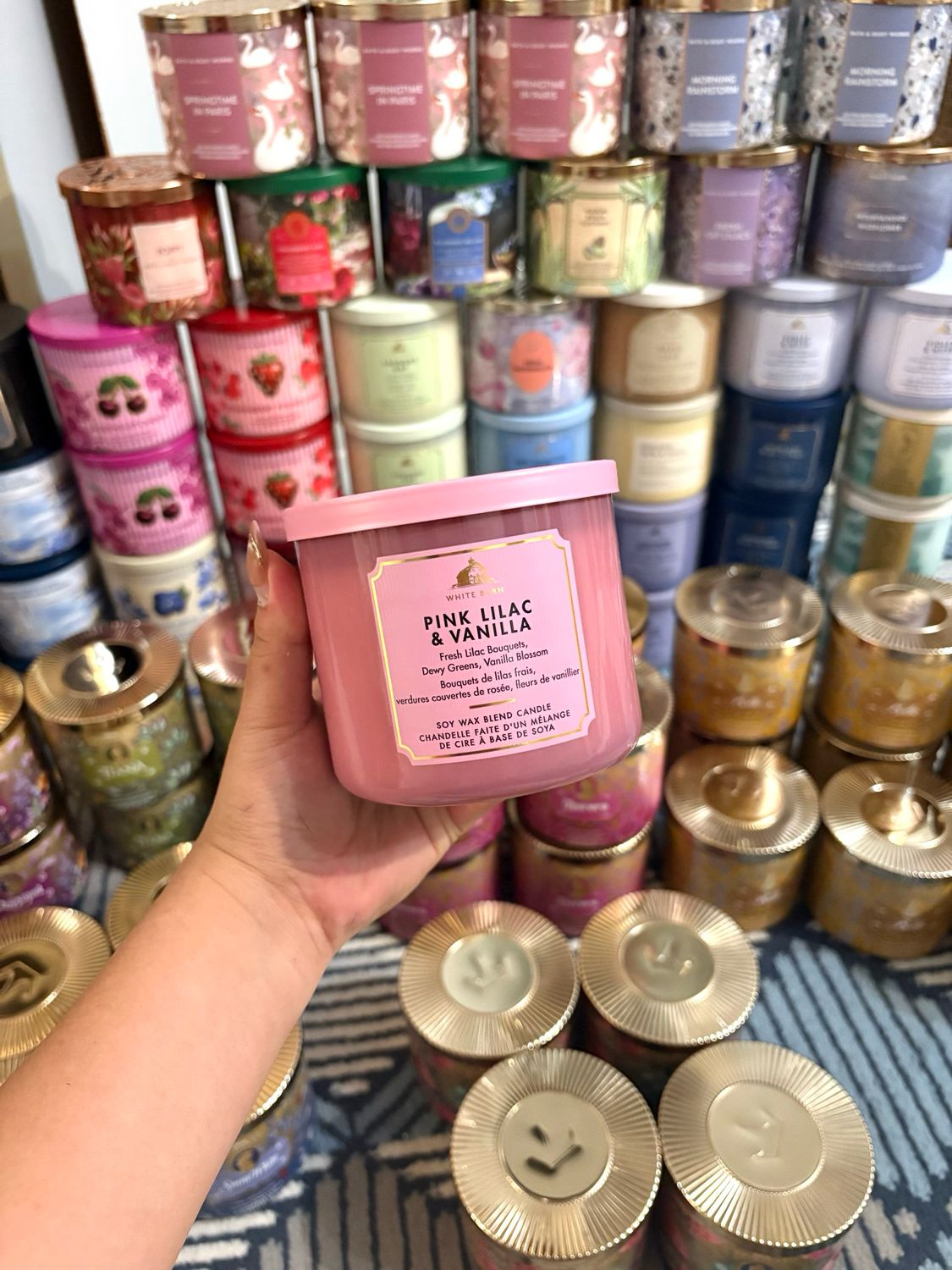 PINK LILAC &amp; VANILLA 3WICK CANDLE INTRANSIT ETA:JULY/AUG