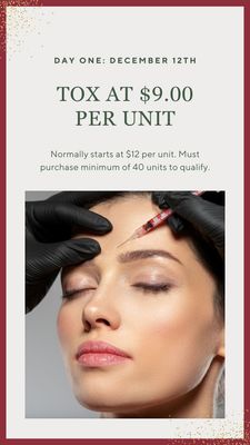 12 Days of Savings: Day 1 - $9 Tox Per Unit