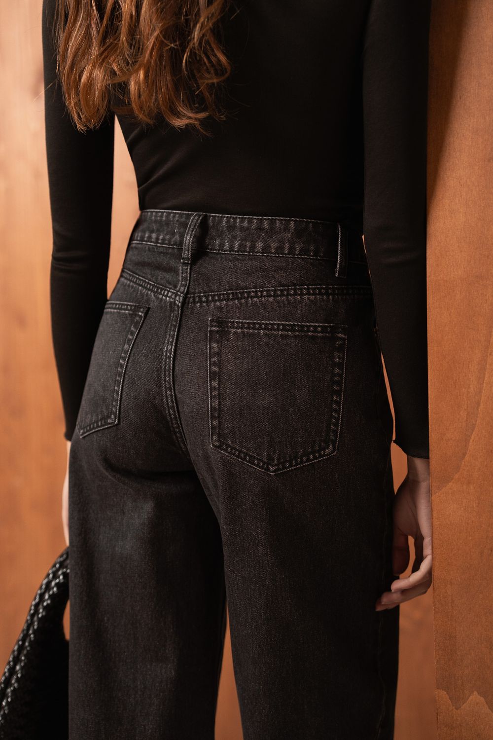 Barrel Jeans BONY - Dark Grey
