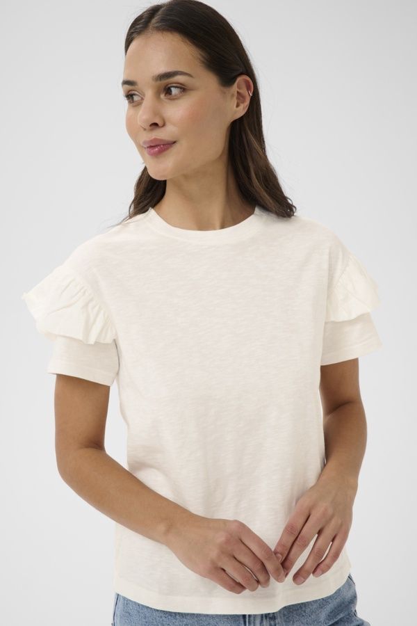 KF Erin Flounce T-Shirt, Colour: White, Size: XS