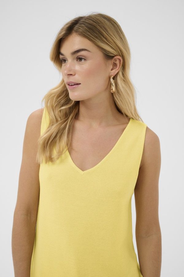 CR Sillar Knit Top, Colour: Yellow, Size: XS