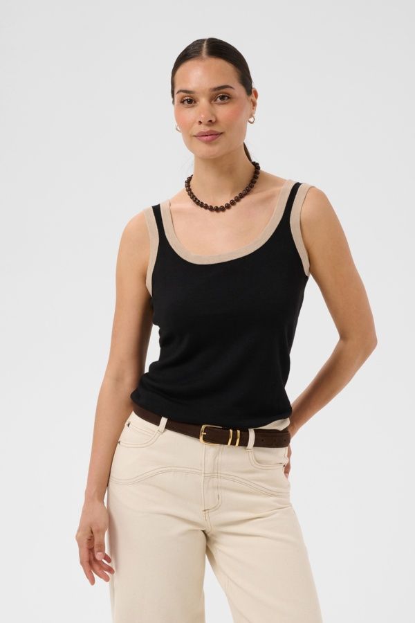 KF Lizza Contrast Knit Top