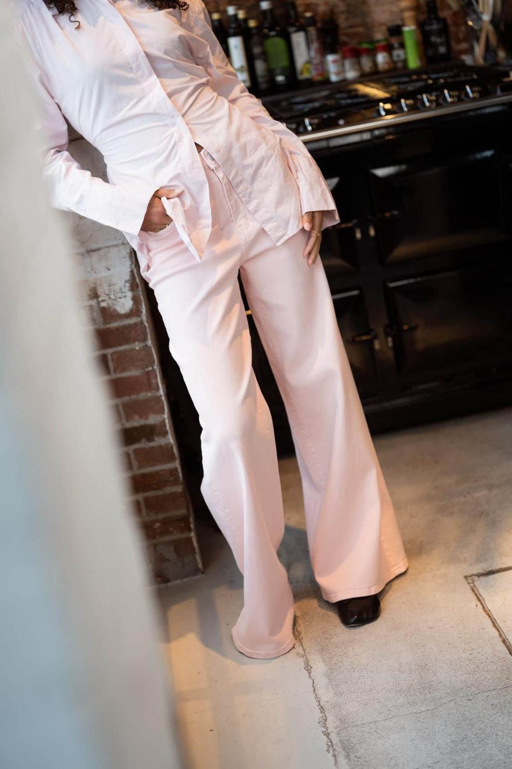Stella Wide Leg Jeans, Colour: Pink, Size: XS