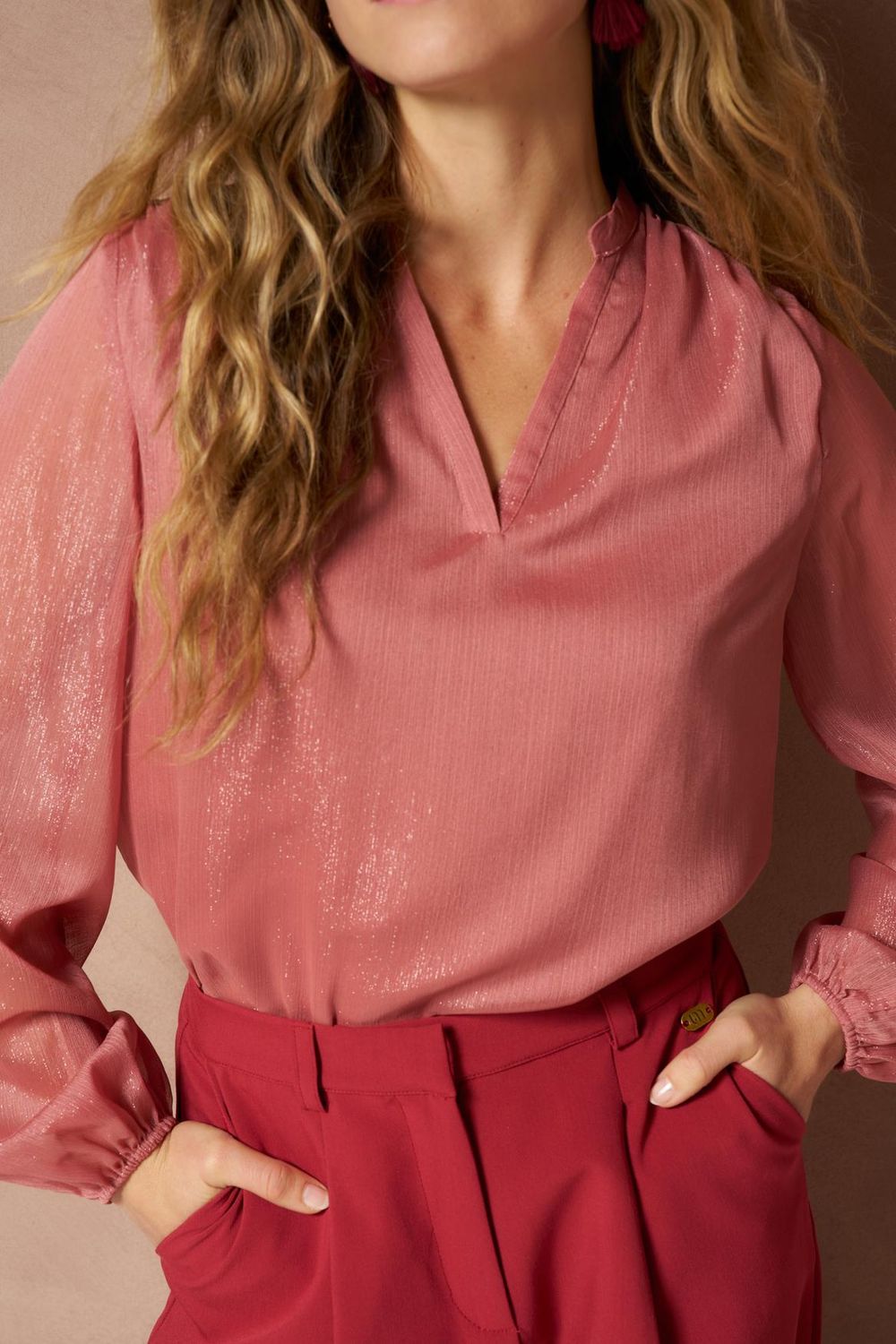 LM Blouse Issey - Coral
