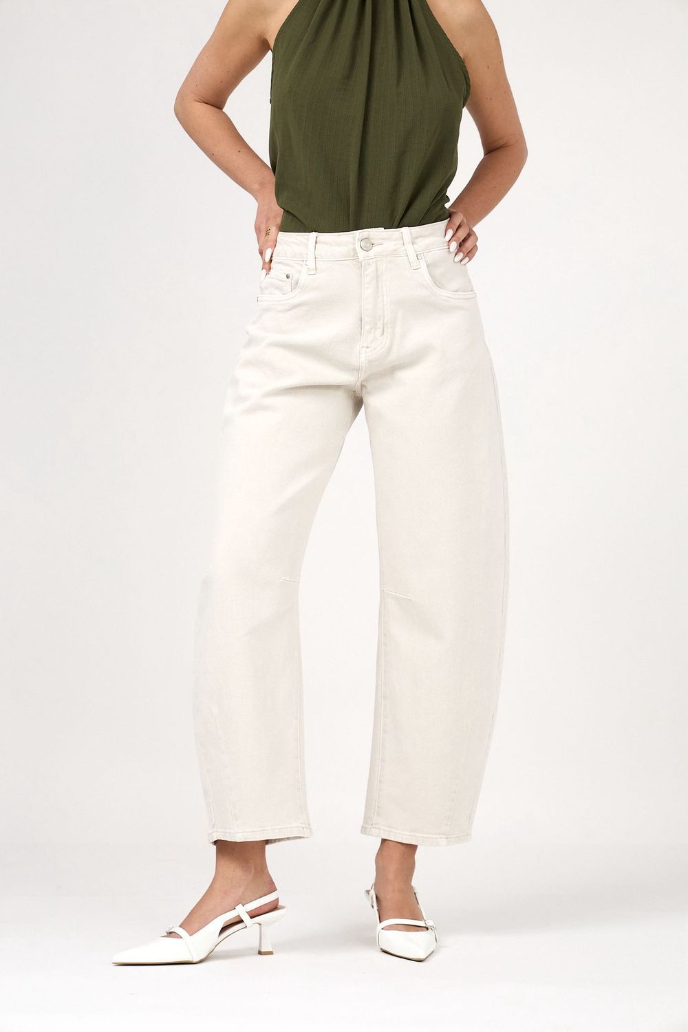 A&amp;L Barrel Livia Jeans - Ecru