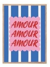 Sayings Wall Art 30x40cm, Colour: Amour