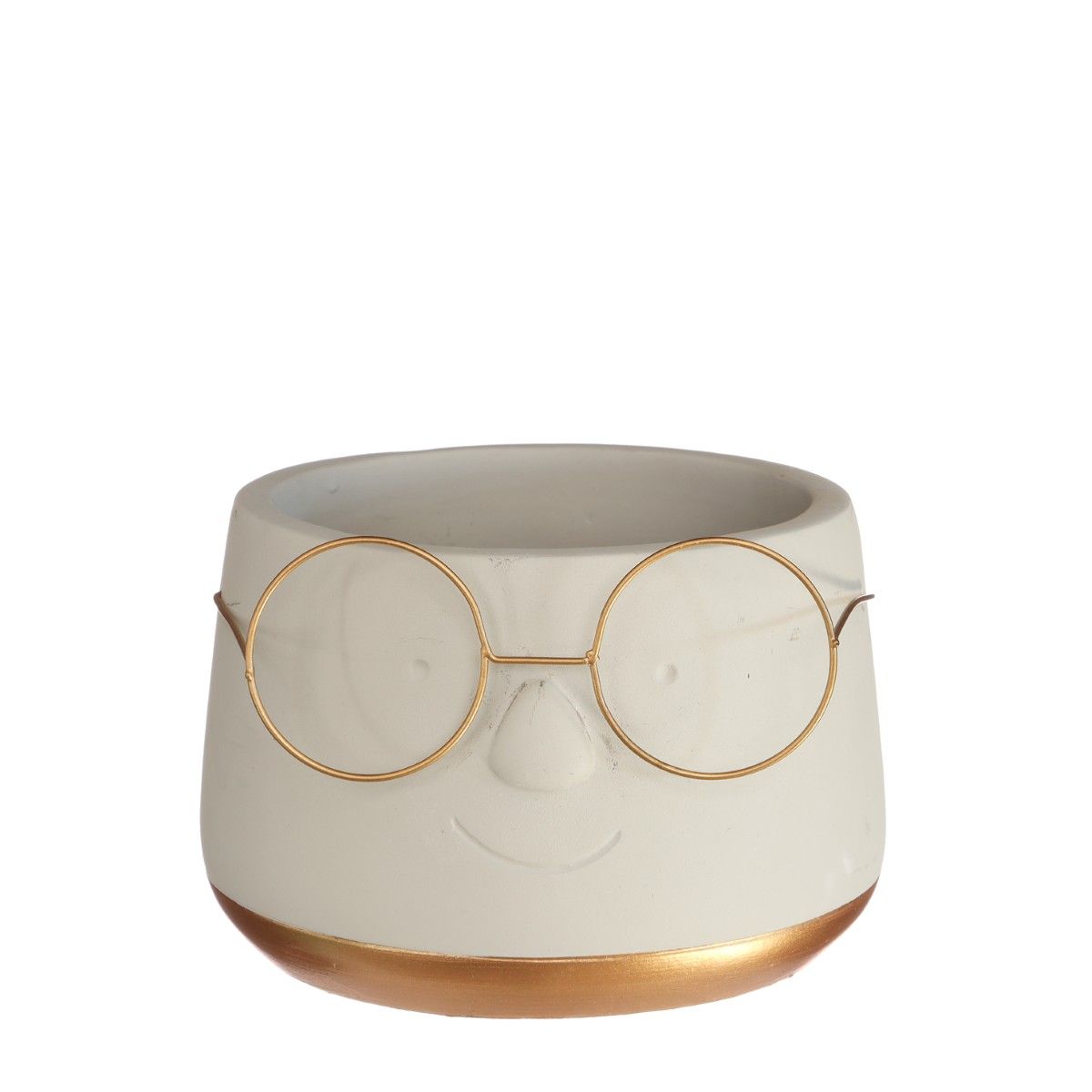 Pot met bril - Gold, Size: 13,5x10,5cm
