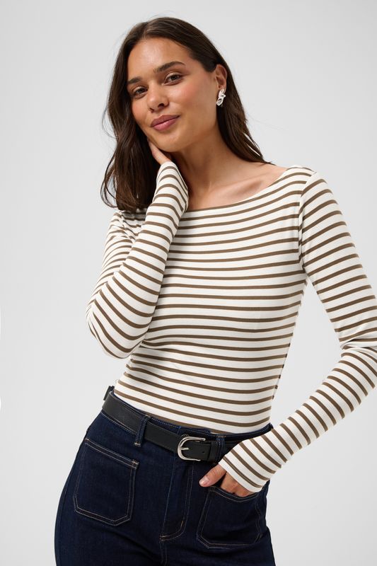 KF Liddy Boatneck - Beige/Bordeaux