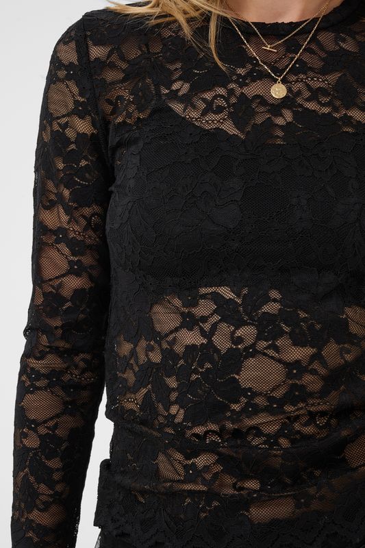 CR Lace Longsleeve Pitia - Black