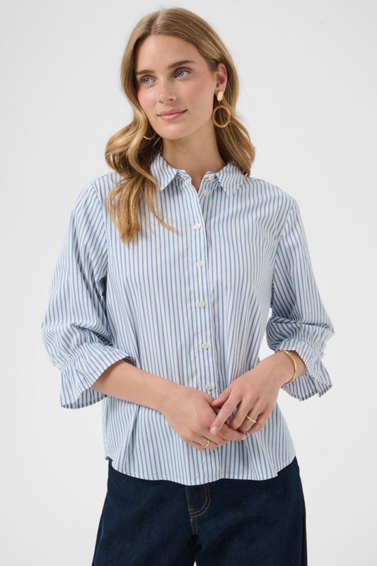 CR Aya Stripe Blouse - Blue