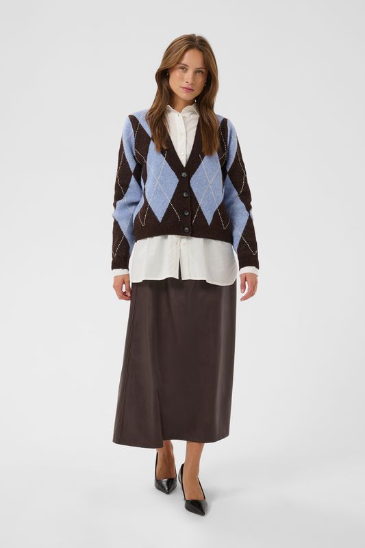 CU Argyle Cardigan - Brown/Blue