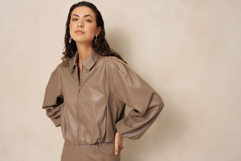 LM PU Jacket Jillie - Taupe