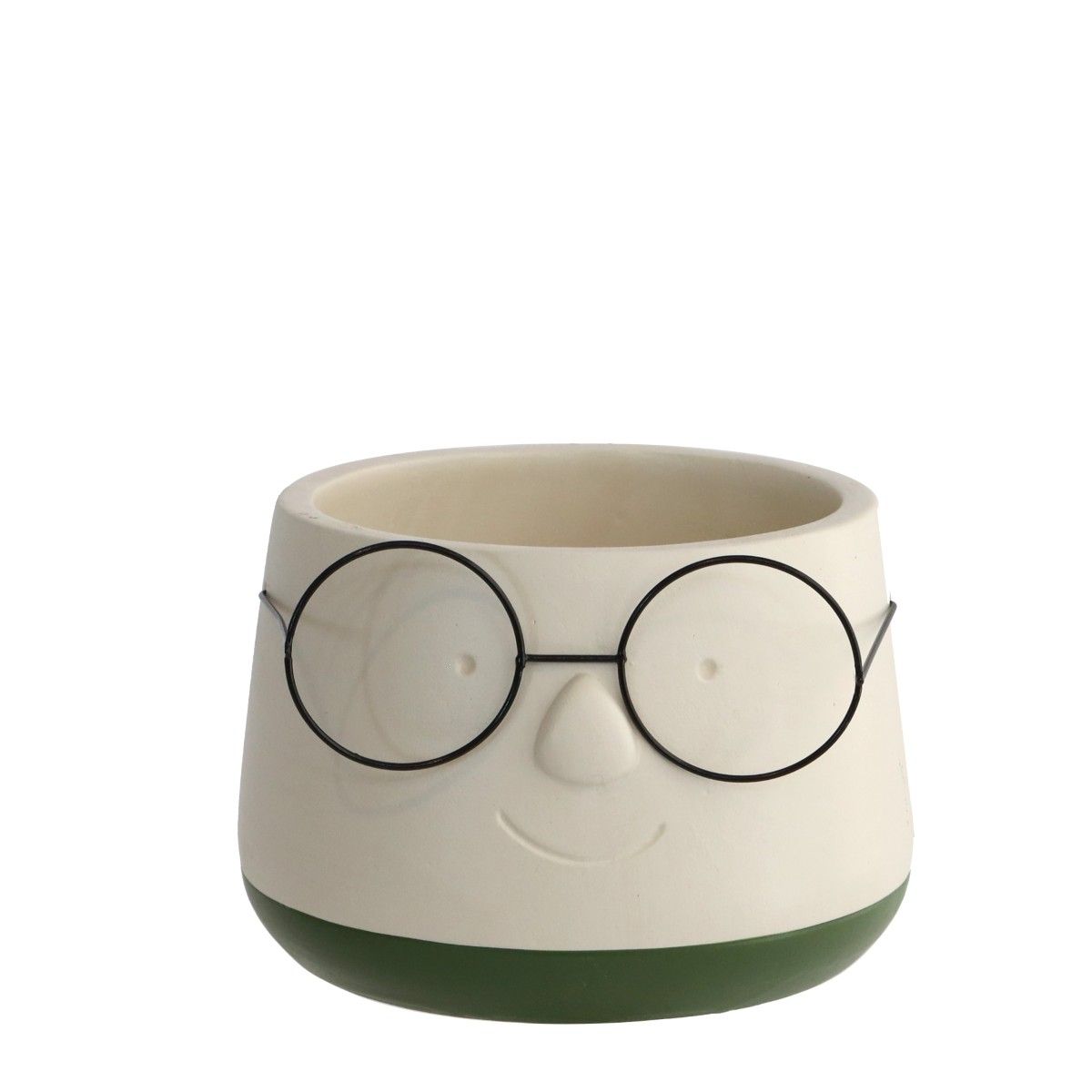Pot met bril - Green, Size: 13,5x10,5cm