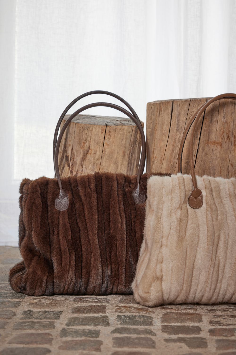 Faux Fur Bag Kajsa - Brown