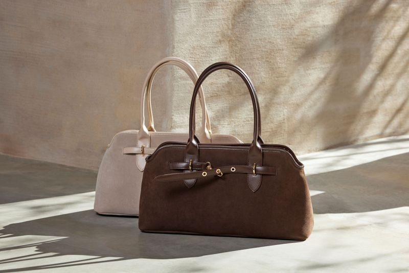 Leather Shoulder Bag Karen - Beige