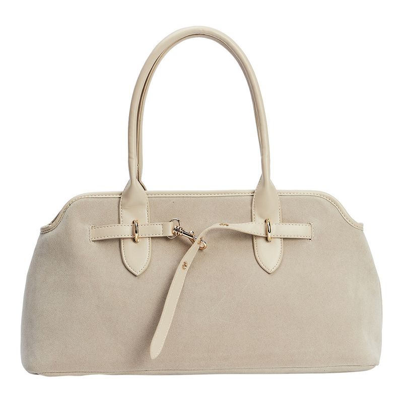 Leather Shoulder Bag Karen - Beige