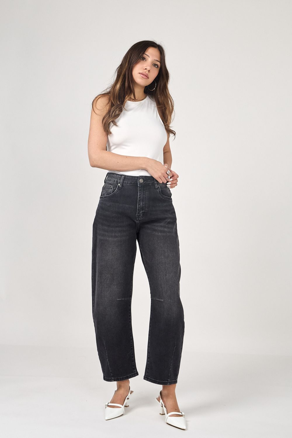 A&amp;L Barrel Livia Jeans - Dark Grey