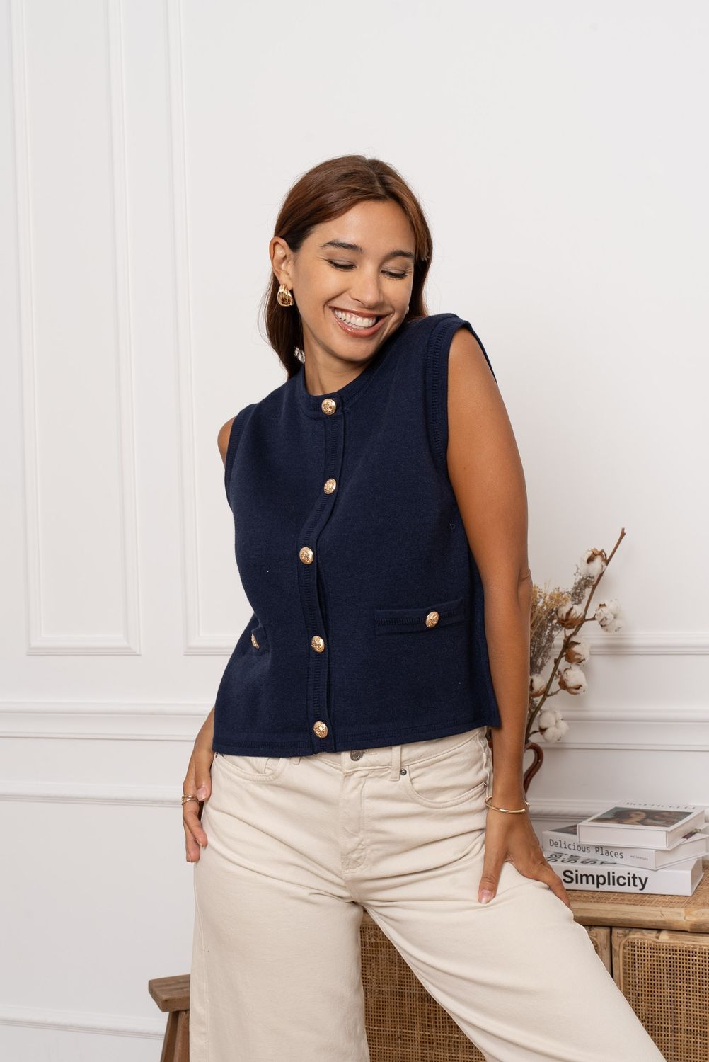 Ella Gilet - Navy