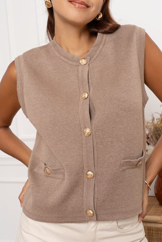 Ella Gilet - Taupe