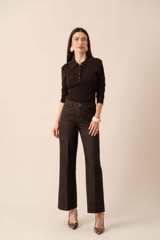 PETITE Wide Jeans VIENNA - Denim Brown
