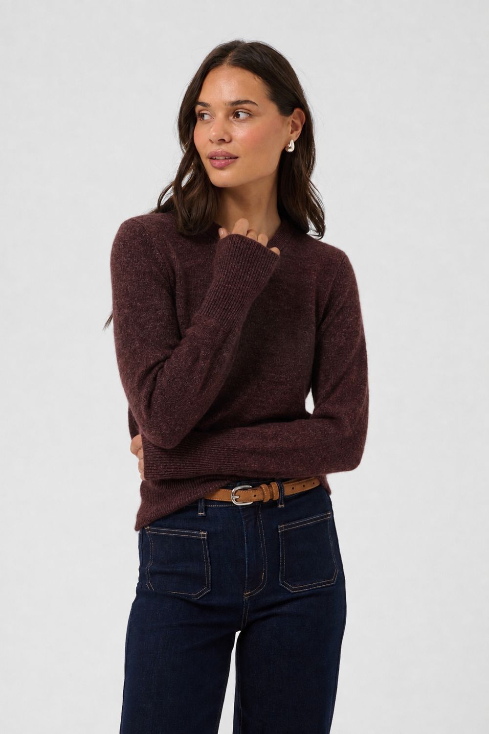 KF Niel Crew Neck Pullover - Bordeaux